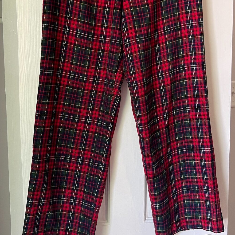 Red and Green Plaid Tartan Trouser Pant - Picture 4 of 4